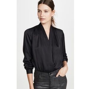 PAIGE Sevilla Silky Black Bodysuit Small